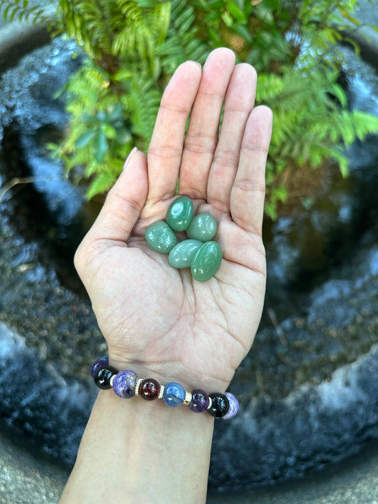 Ritualised Green Aventurine Stones - Pair